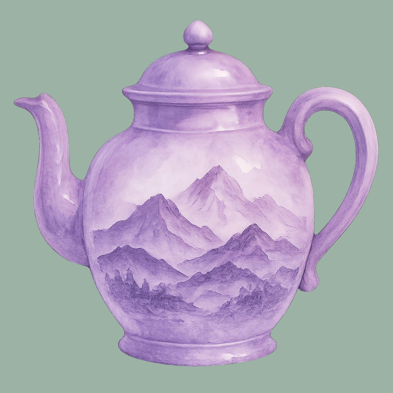 Purple Teapots Clipart Bundle