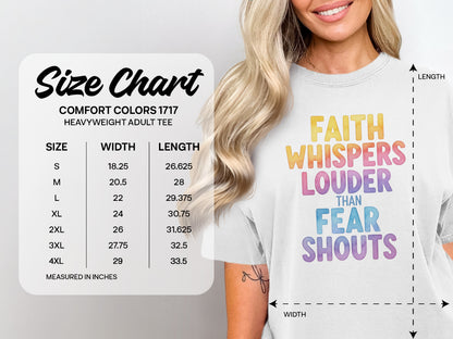 Comfort Colors 1717 size chart for heavyweight adult tee.