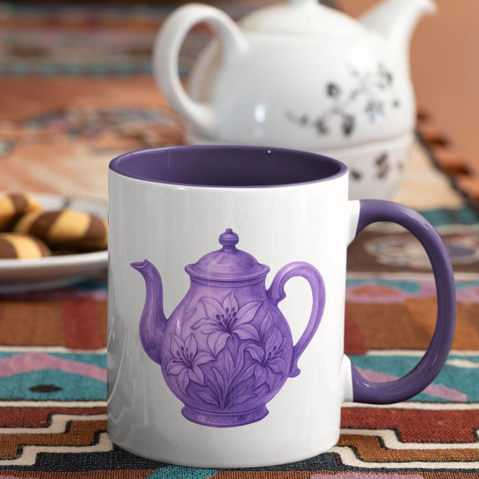 Purple Teapots Clipart Bundle