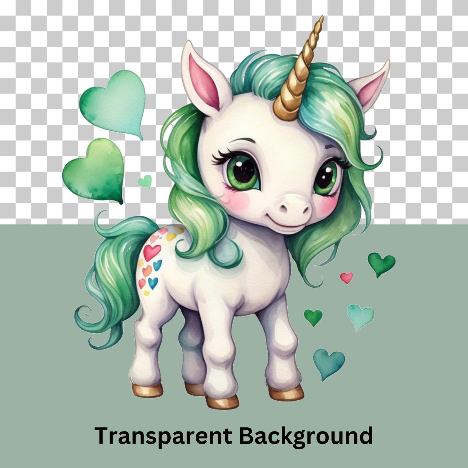 Watercolor Unicorn Clipart Bundle | 12 PNG Designs