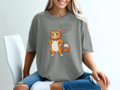 Cartoon cat with a sassy expression and speech bubble saying "Oh, I'm sorry, who did you say you were?"