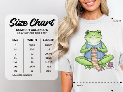 Comfort Colors 1717 heavyweight adult tee size chart.