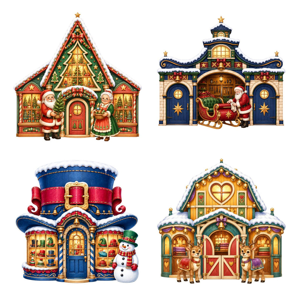 Holly Jolly Christmas Village clipart bundle – image 3