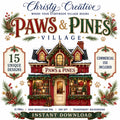 Christmas Dog Village clipart bundle – image 1