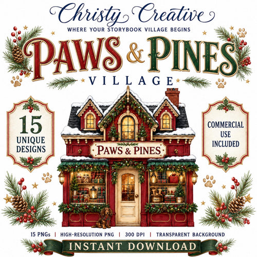 Christmas Dog Village clipart bundle – image 1
