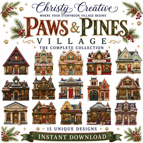 Christmas Dog Village clipart bundle – image 2