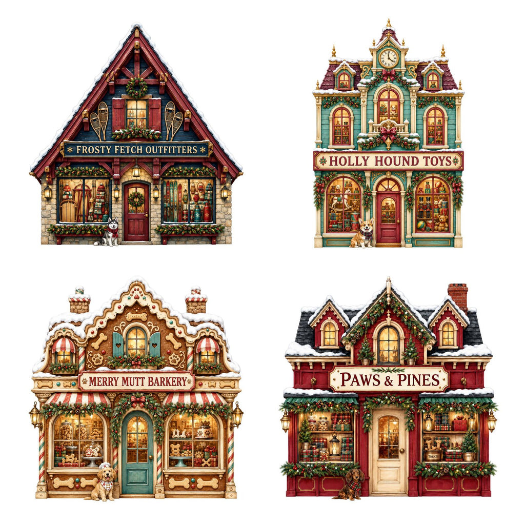Christmas Dog Village clipart bundle – image 3