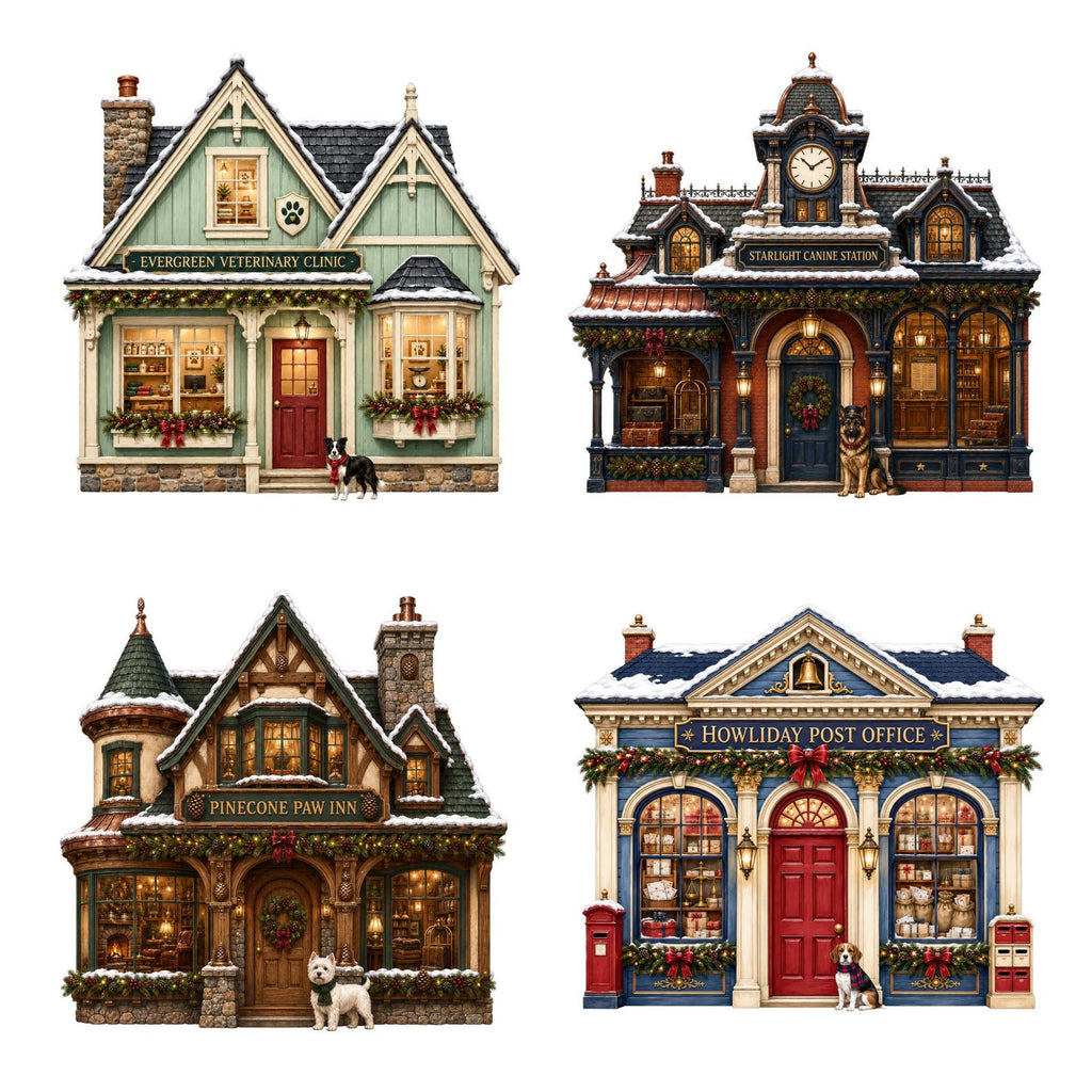Christmas Dog Village clipart bundle – image 4