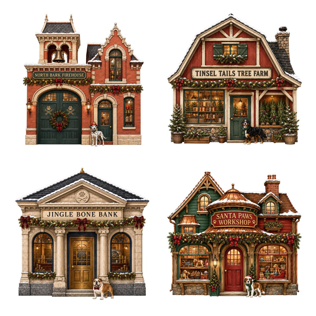 Christmas Dog Village clipart bundle – image 5