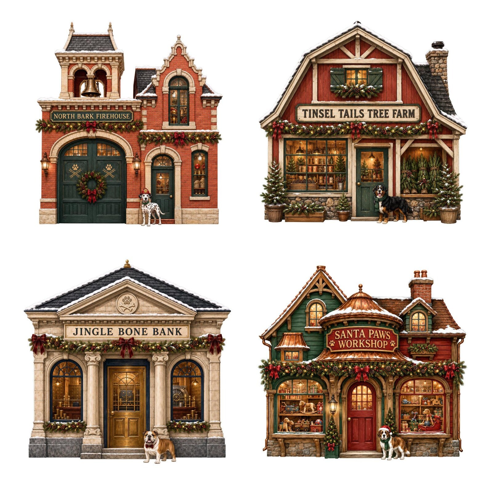 Christmas Dog Village clipart bundle – image 5