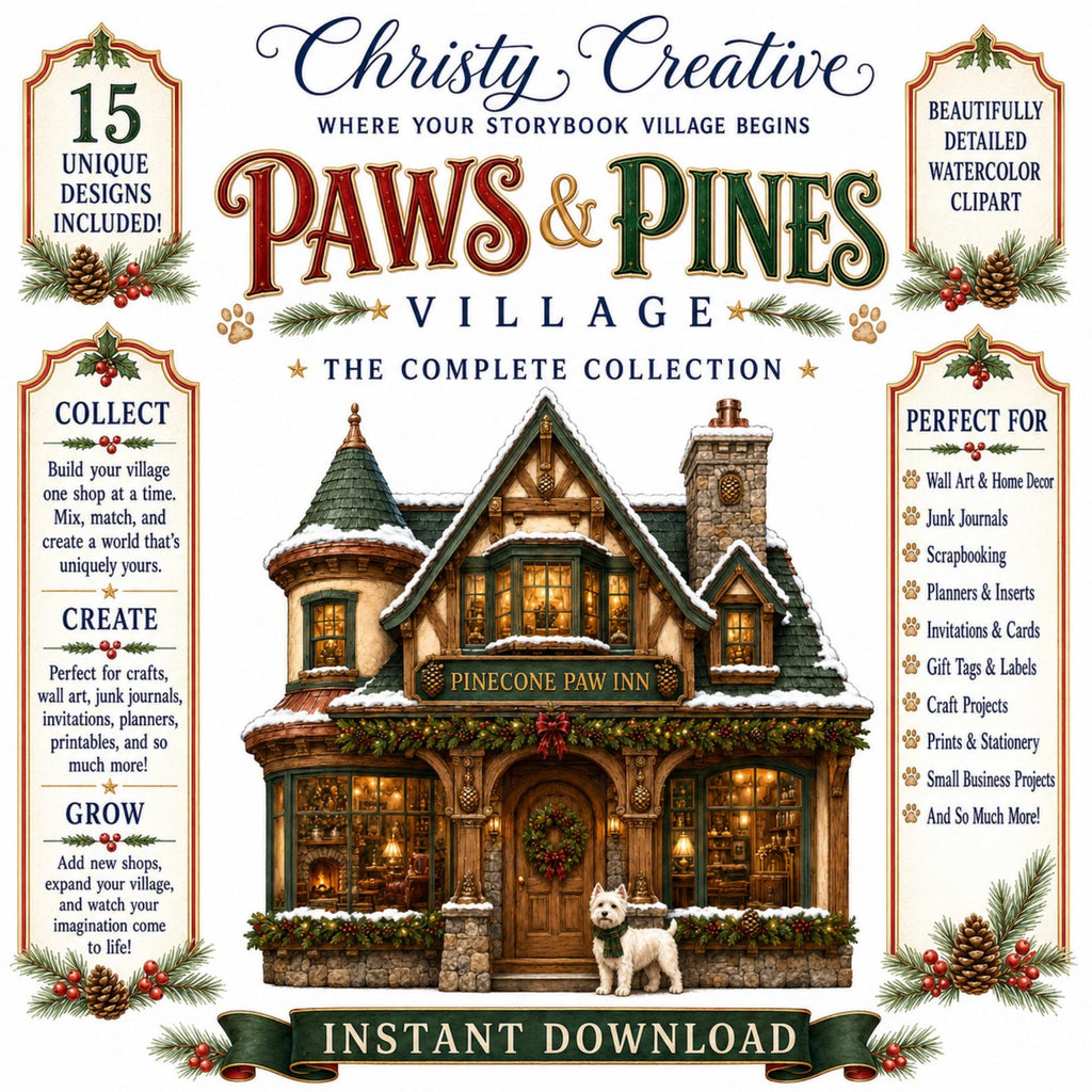 Christmas Dog Village clipart bundle – image 7