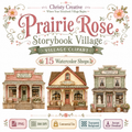 Prairie Rose Storybook Village watercolor clipart bundle cover