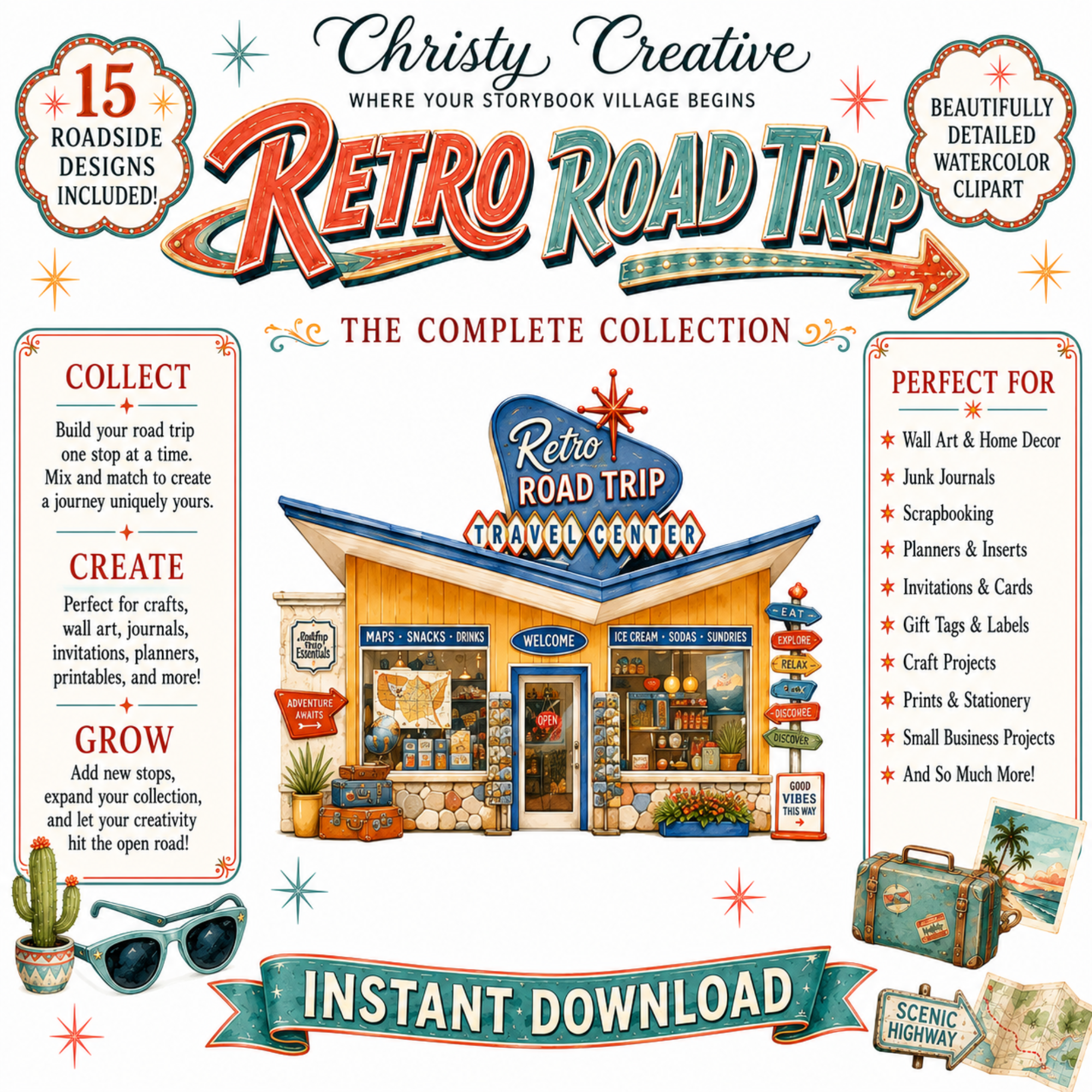 Retro Road Trip bundle details and creative project ideas
