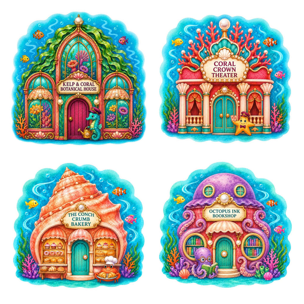 Underwater Village clipart bundle – image 3