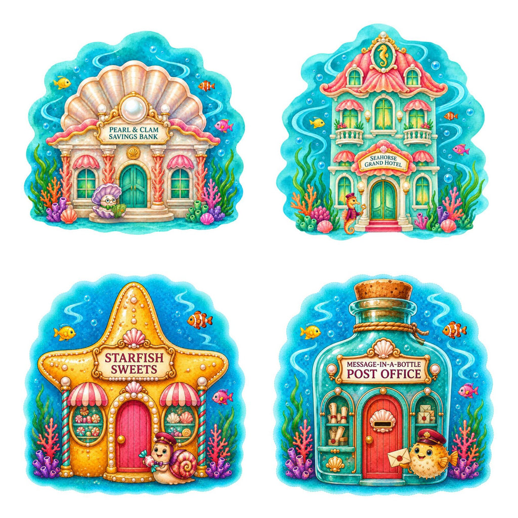 Underwater Village clipart bundle – image 4