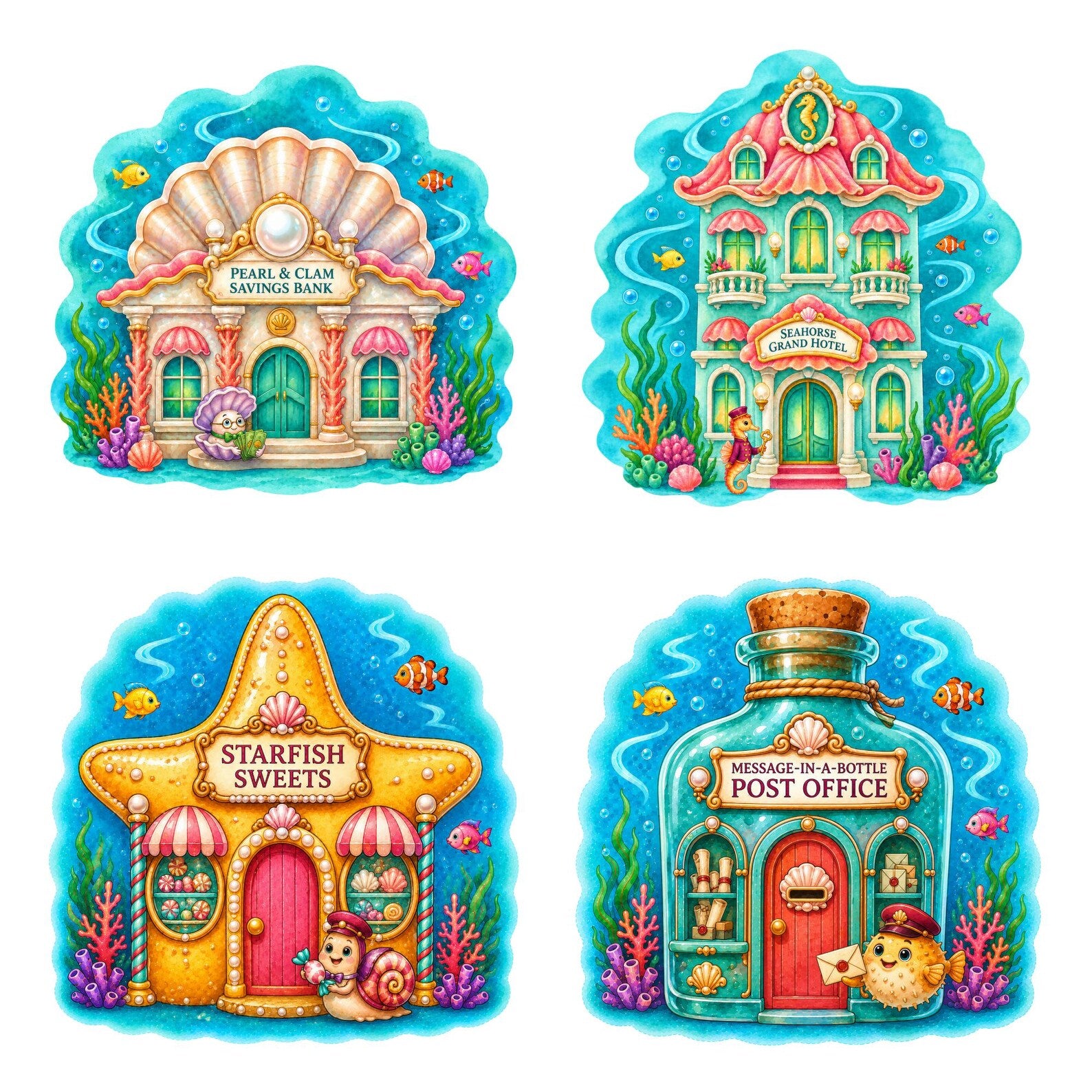 Underwater Village clipart bundle – image 4