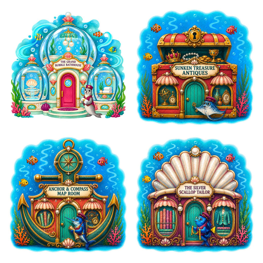 Underwater Village clipart bundle – image 5