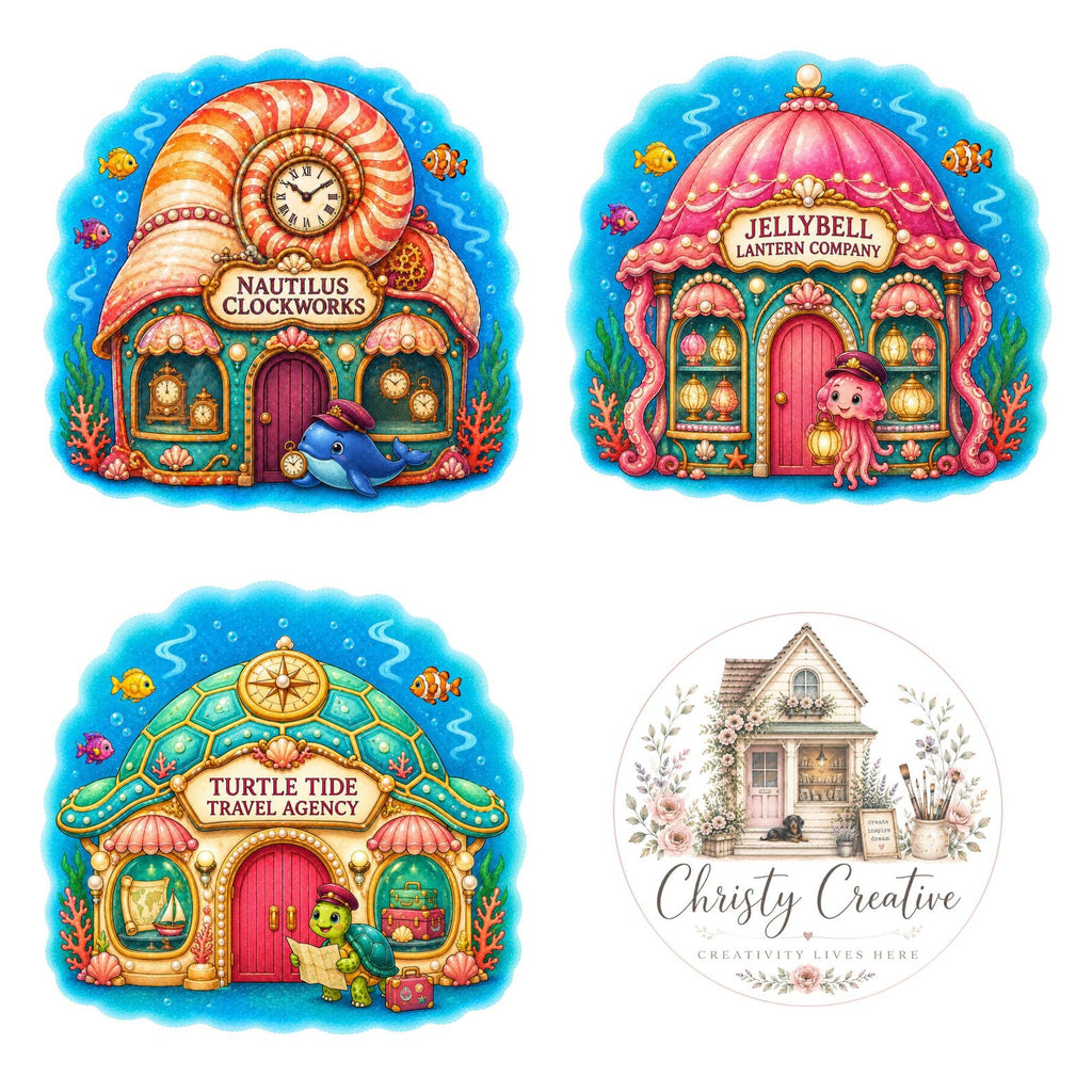 Underwater Village clipart bundle – image 6