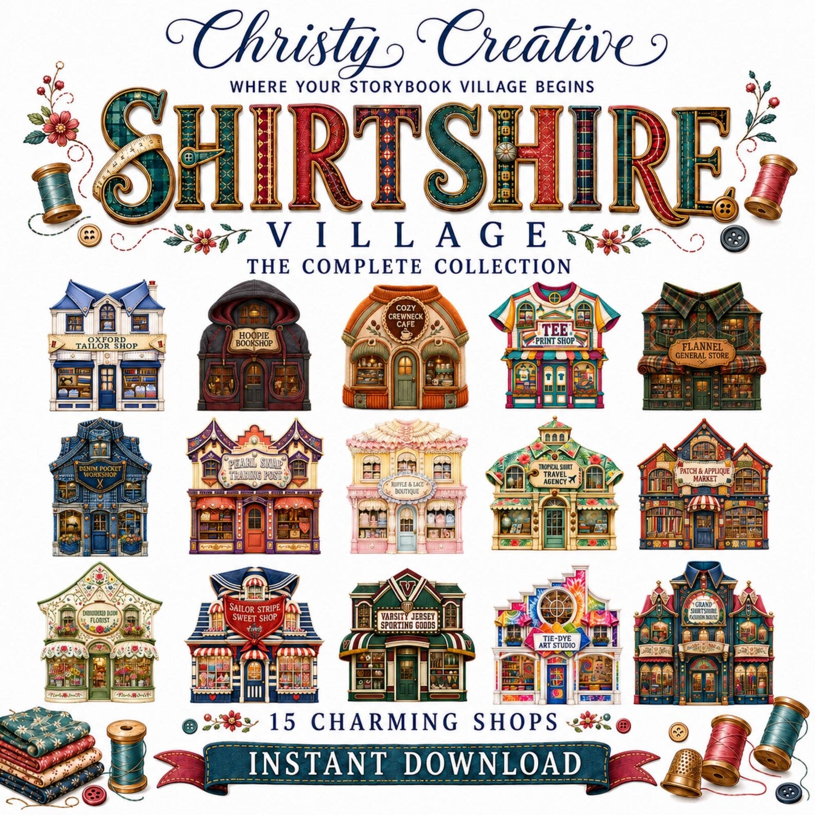 Shirt Village clipart bundle – image 2