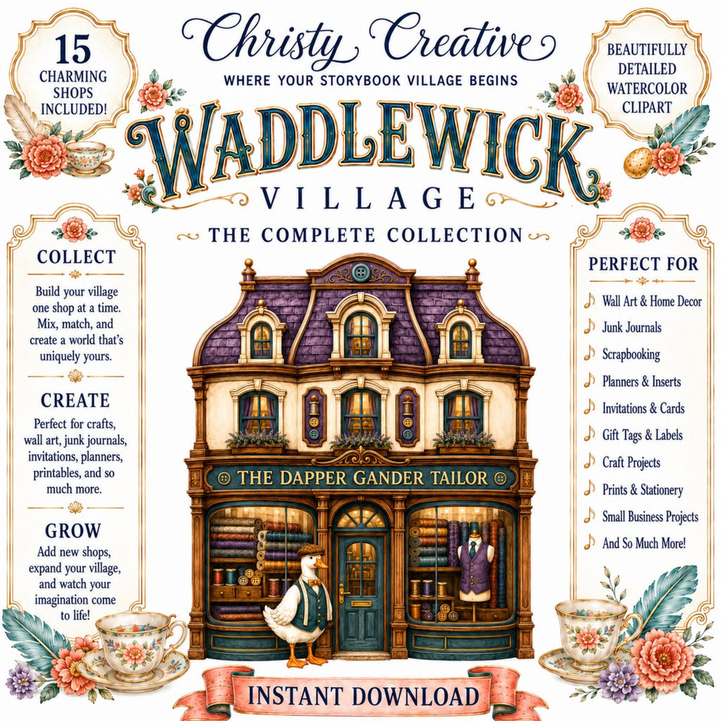 Whimsical Goose Village clipart bundle – image 7